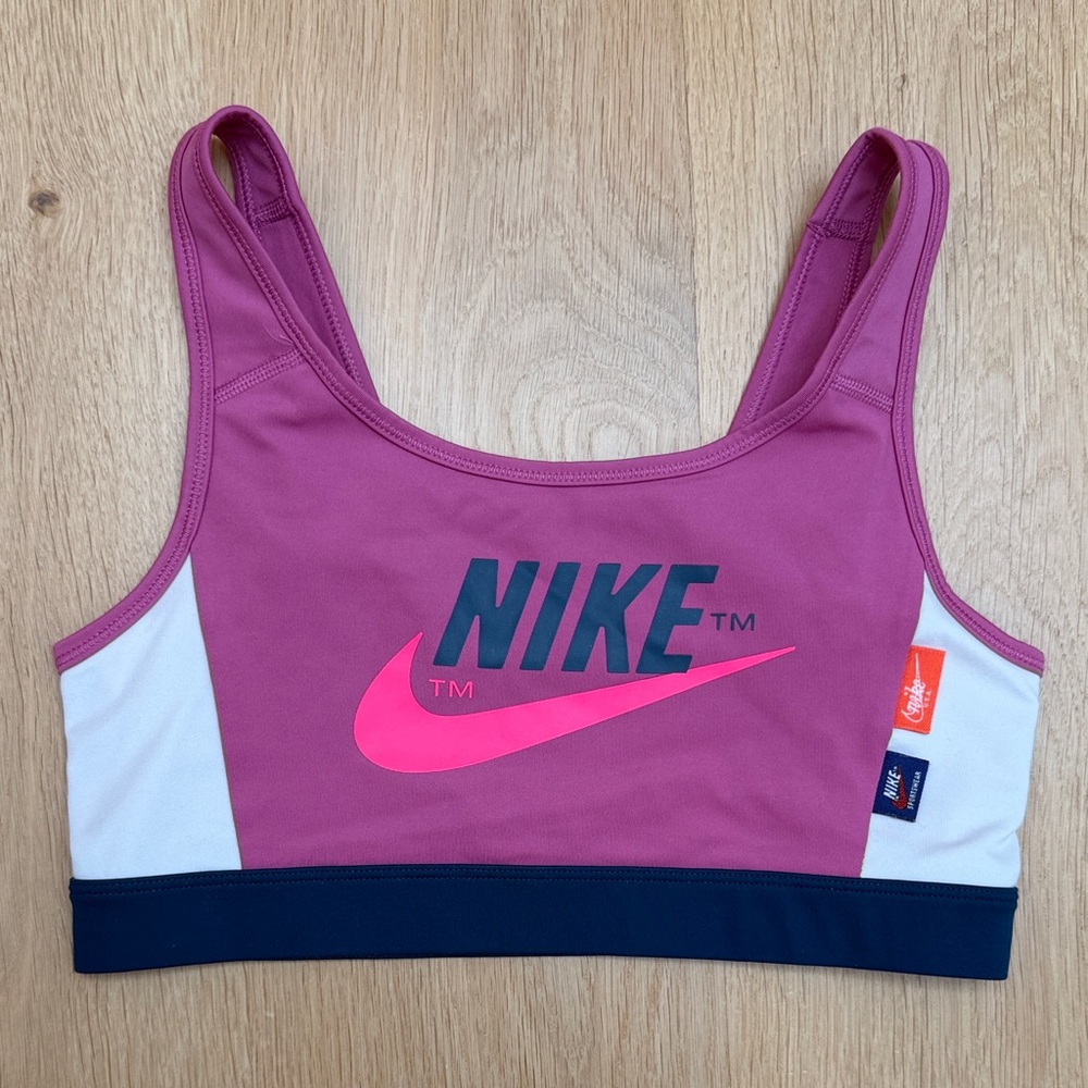 Nike Women's Pink and White Sports Bra